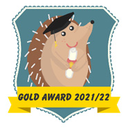 Gold hedgehog award logo