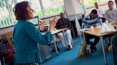 Staff member teaching