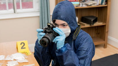 Scene inside the forensic house on Glenside campus