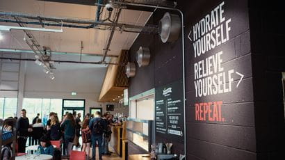 Students in bar area of the student union