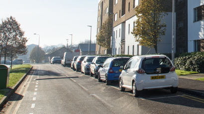 Cars parked on Frenchay campus
