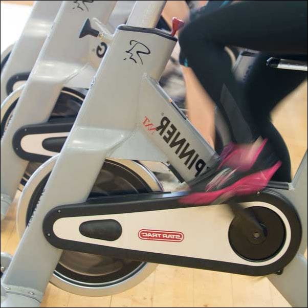 Exercise bikes in use at the Centre for Sport studio.