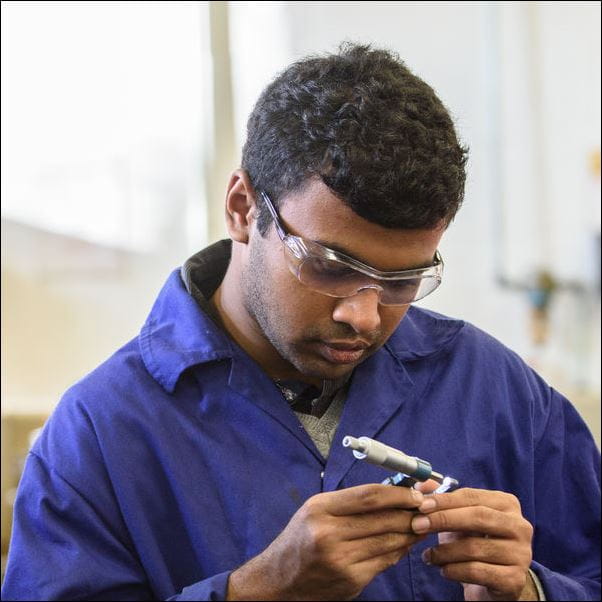 student on engineering placement