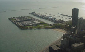 A view of the Navy Pier, home of the SOFA expo.