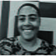 black and white image of smiling woman