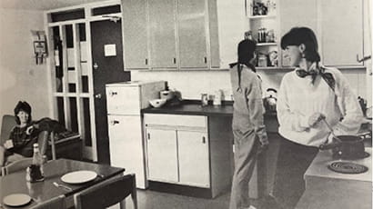 Archive photo from inside UWE Bristol accommodation kitchen.
