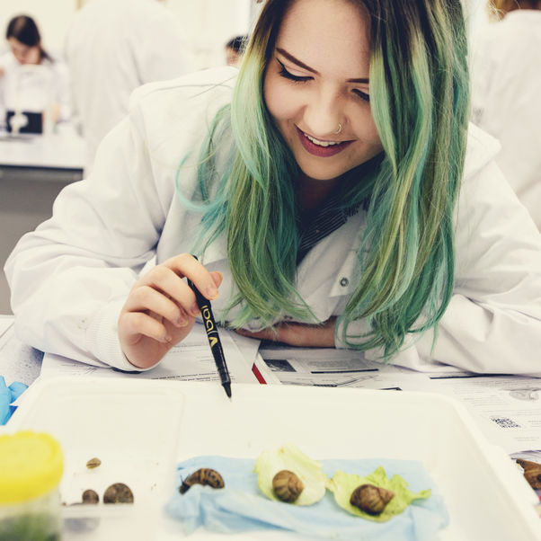 Science student in lab