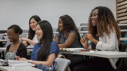 A group of students in a lecture theatre