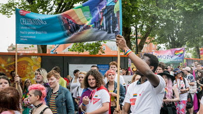 Members of the UWE Bristol LGBT staff network at Pride.