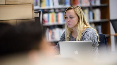 student with laptop