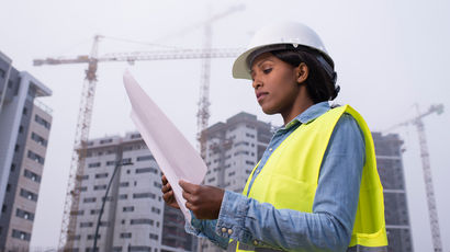 Civil engineer on construction site