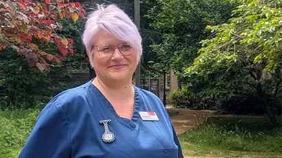 Gemma Witchard in nursing uniform.