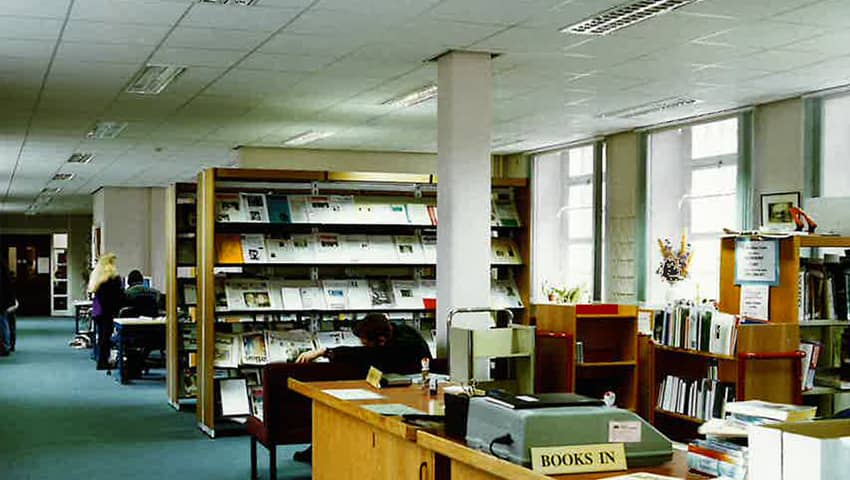 Library reception in 1990s.