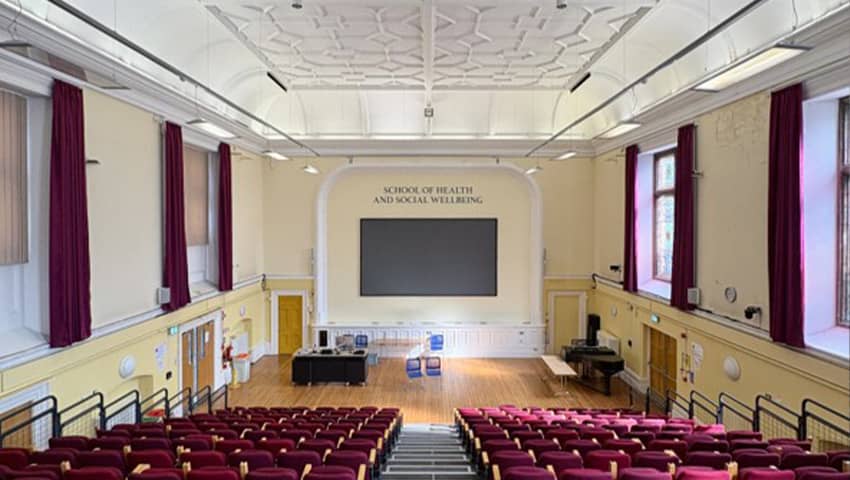 Present day concert hall, now a flexible lecture theatre.