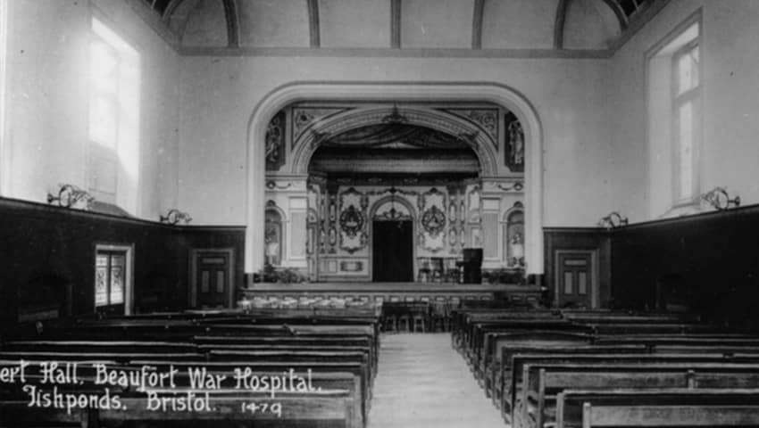 Concert hall converted to a teaching space in 1990s.