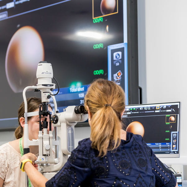 Demonstration in an optometry class.