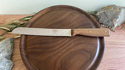 Specifically crafted bread knife and board set from John Bray.