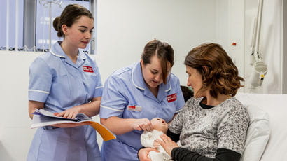 Midwifery students in a ward.