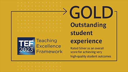 Gold outstanding student experience from TEF