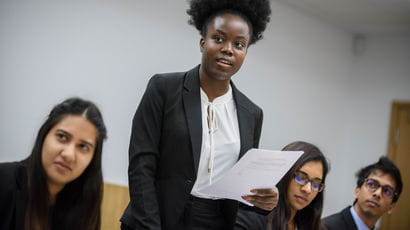 Students in Bristol Law Schools courtrooms.
