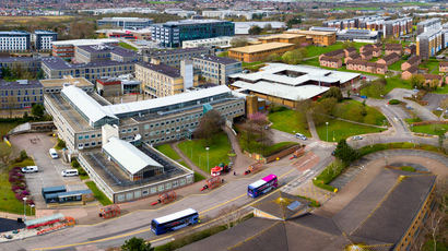 Aerial shot of Frenchay Campus and its surrounding rounds.
