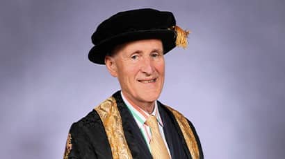 Sir Peter Bazalgette, Chancellor of UWE Bristol dressed in ceremonial robes.