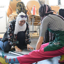 Students drawing in a room on Bower Ashton Campus.