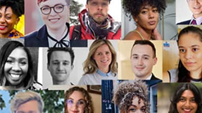 A collage of faces of UWE Bristol alumni.