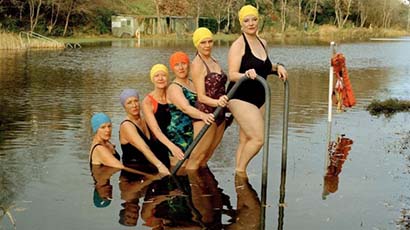 Photograph of outdoor swimmers by Eva Watkins