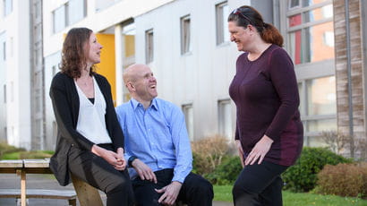 Accommodation staff at UWE Bristol chatting