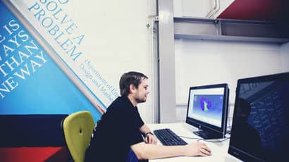 Student uses modelling software at UWE Bristol campus