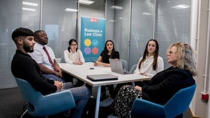 Law professionals at a workshop.