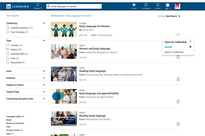 LinkedIn save video screenshot