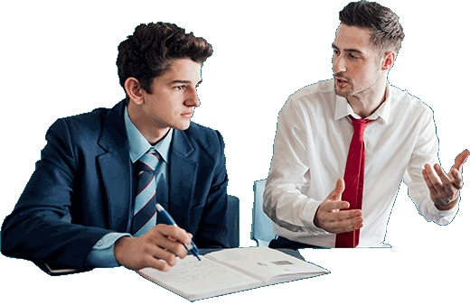 Couple of students talking