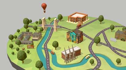 Bristol Unlocked AR app 3D render offset grey