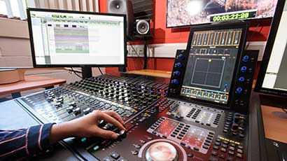 Audio technology equipment in a studio