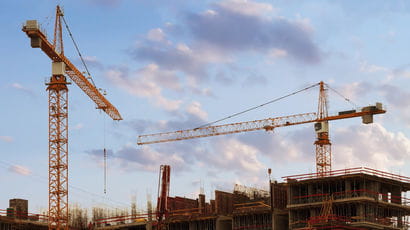Cranes on a construction site 
