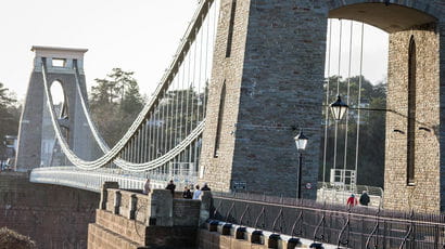 Clifton Suspension Bridge shown to the side.