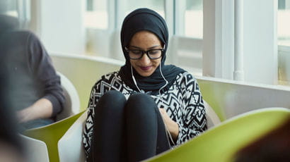 A student sat in OneZone.