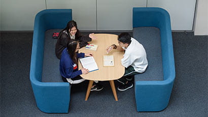 A group of UWE Bristol students studying together