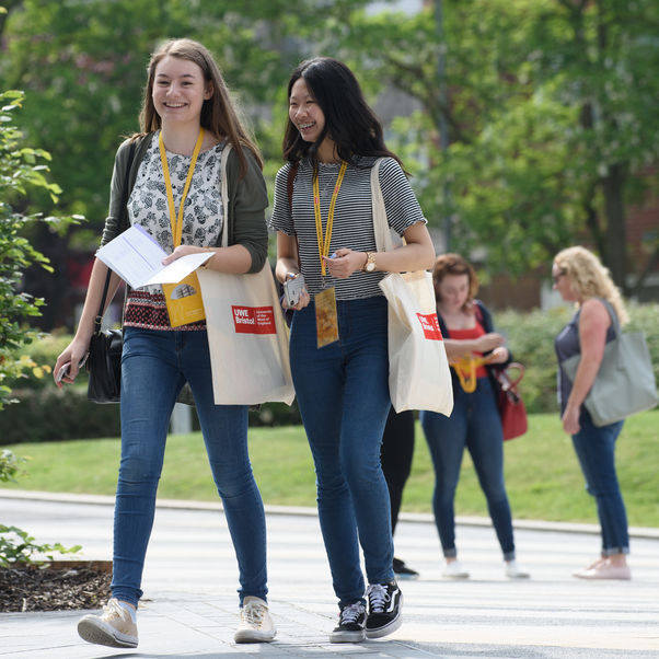 Prospective students at an Open Day on Frenchay Campus.