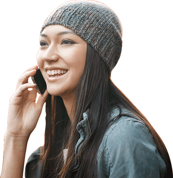 A postgraduate student, having a phone call on her mobile.