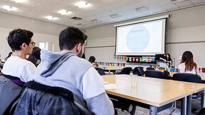 Pre-sessional students in a classroom