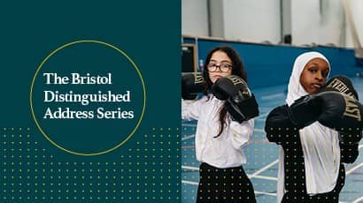 Promotional header for The Bristol Distinguished Address Series