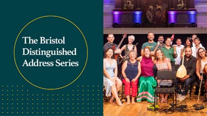 Promotional header for The Bristol Distinguished Address Series.