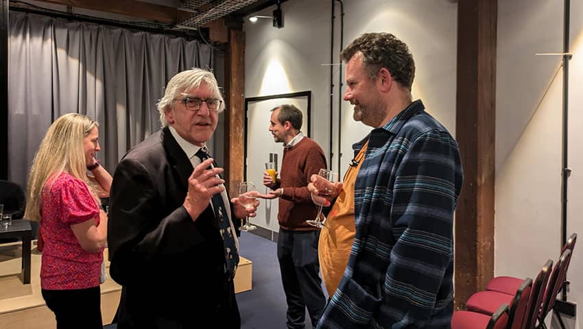 Attendees networking at the From Grount to Orbit event.