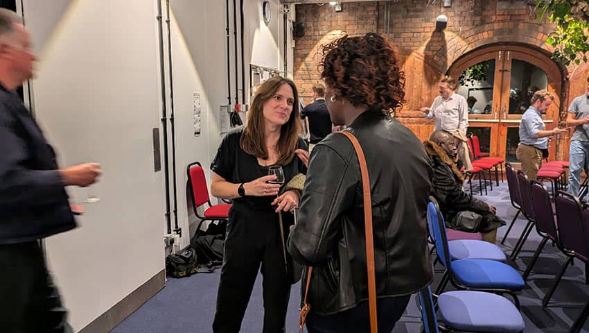 Attendees networking at the From Grount to Orbit event.