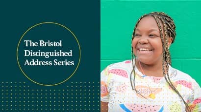 Promotional header for The Bristol Distinguished Address Series.