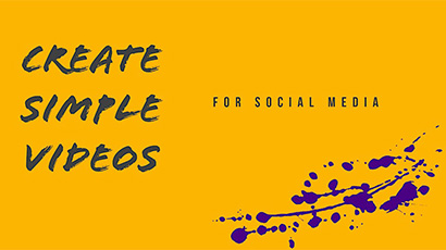 Create simple videos for social media event poster on a yellow background and blue ink splash.
