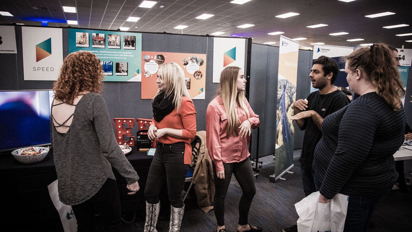students at the employers fair